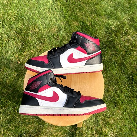 Nike Air Jordan 1 Mid Noble Red Men\'s Shoes - Size 10 - Ships Now